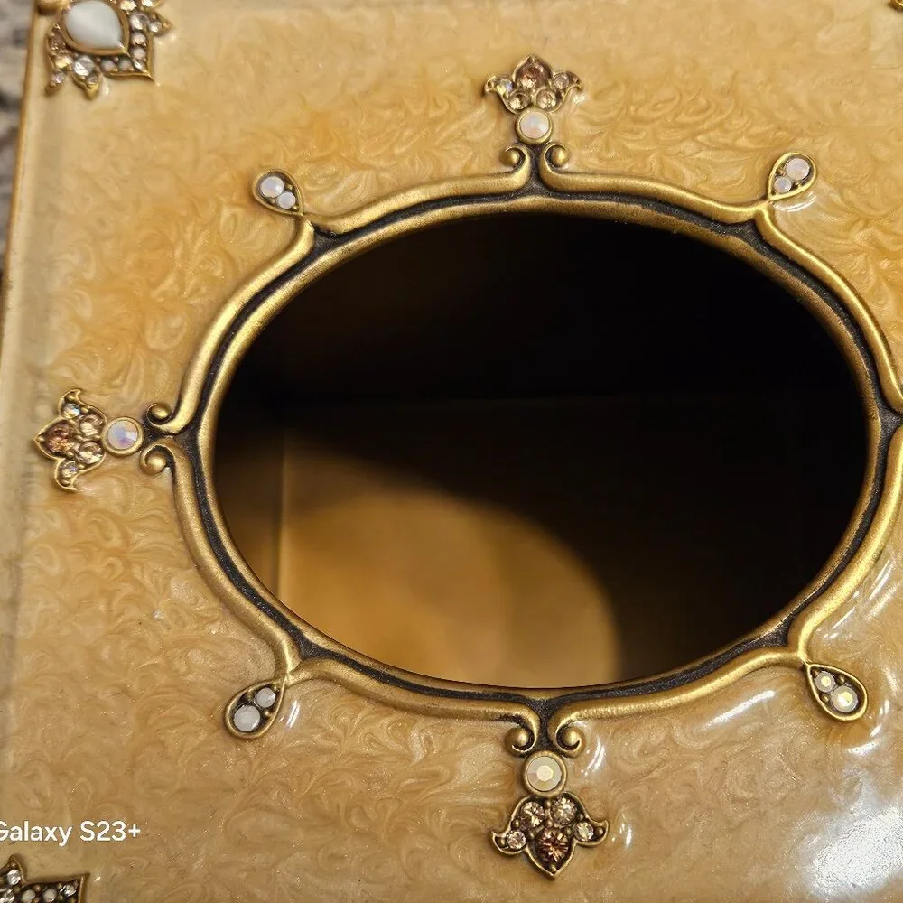 RARE JAY STRONGWATER ARABESQUE TISSUE HOLDER VANITY BOX COVER